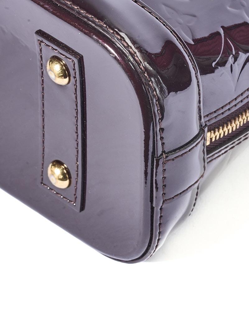 Louis Vuitton Alma BB Borsa a Tracolla Vernice Amaranto 9