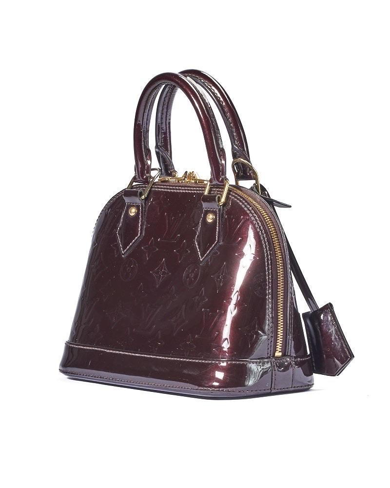 Black Louis Vuitton Alma BB Borsa a Tracolla Vernice Amaranto