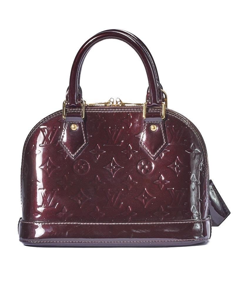 Louis Vuitton Alma BB Borsa a Tracolla Vernice Amaranto In Good Condition In Torre Del Greco, IT
