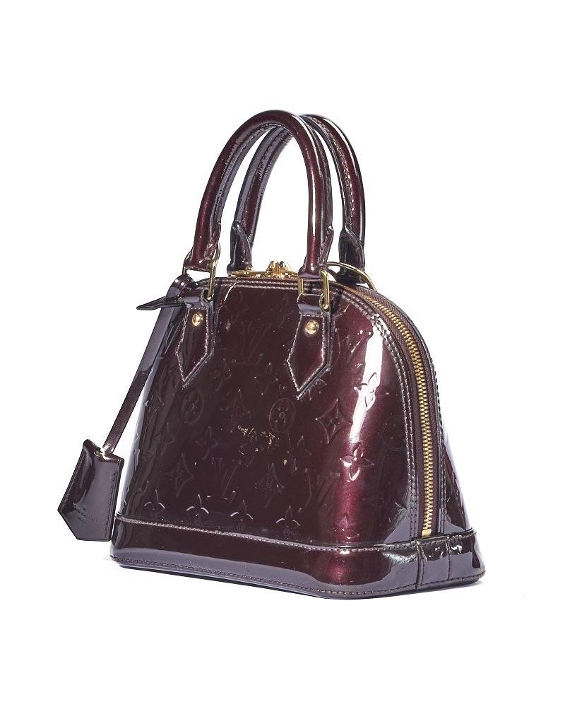 Louis Vuitton Alma BB Borsa a Tracolla Vernice Amaranto 1