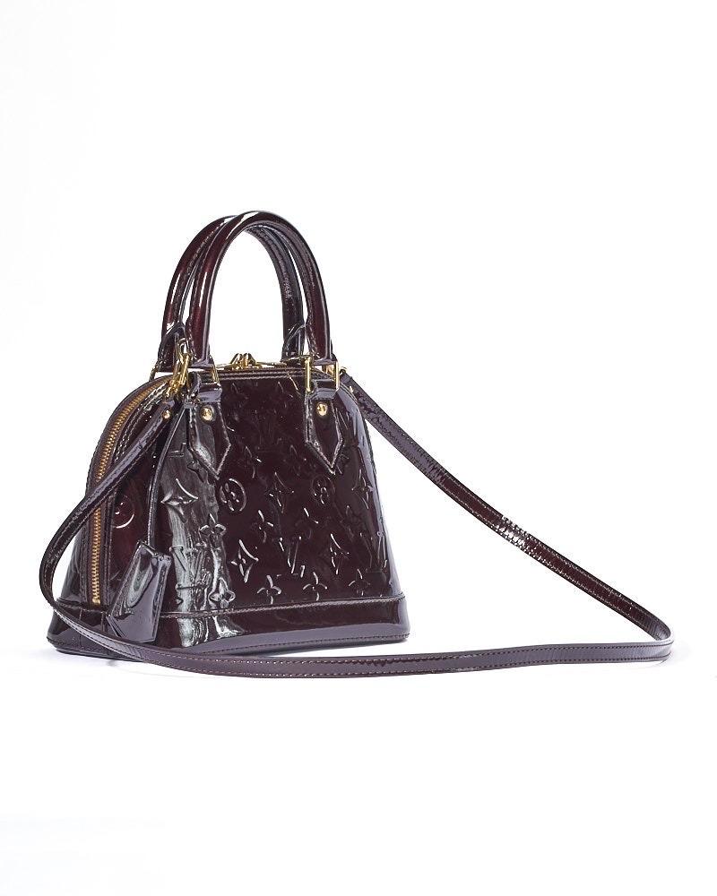 Louis Vuitton Alma BB Borsa a Tracolla Vernice Amaranto 3