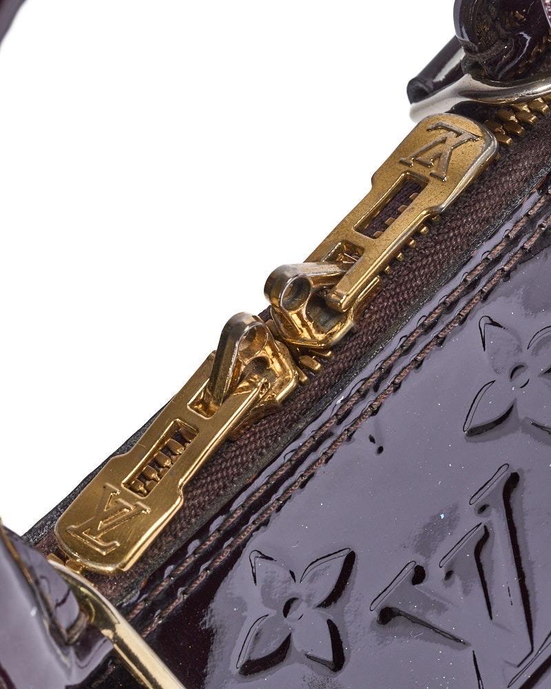 Louis Vuitton Alma BB Borsa a Tracolla Vernice Amaranto 4