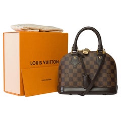 Tracolla per borsa Louis Vuitton Alma BB in tela a scacchi marrone, GHW