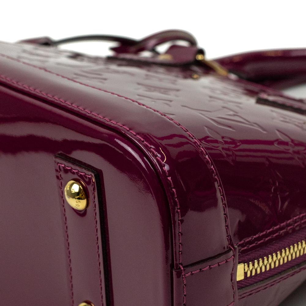 LOUIS VUITTON, Alma BB in burgundy patent leather 8
