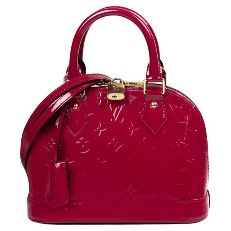 LOUIS VUITTON ALMA BB PATENT LEATHER METALLIC PINK WITH BLACK