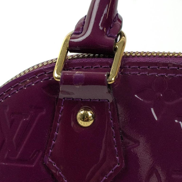 At Auction: Louis Vuitton, Louis Vuitton Vernis Alma BB Amethyst Handbag