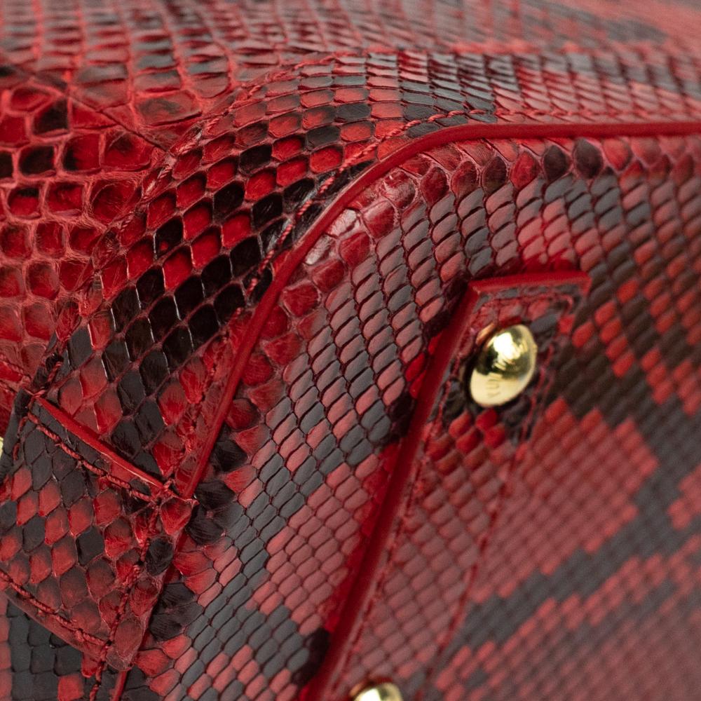 LOUIS VUITTON, Alma BB in red exotic leather For Sale 5