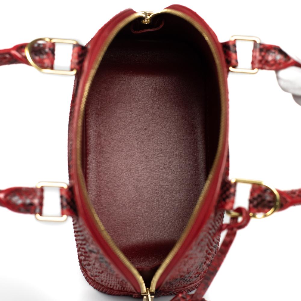 LOUIS VUITTON, Alma BB in red exotic leather In Good Condition For Sale In Clichy, FR