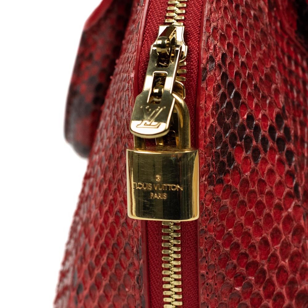 LOUIS VUITTON, Alma BB in red exotic leather For Sale 2