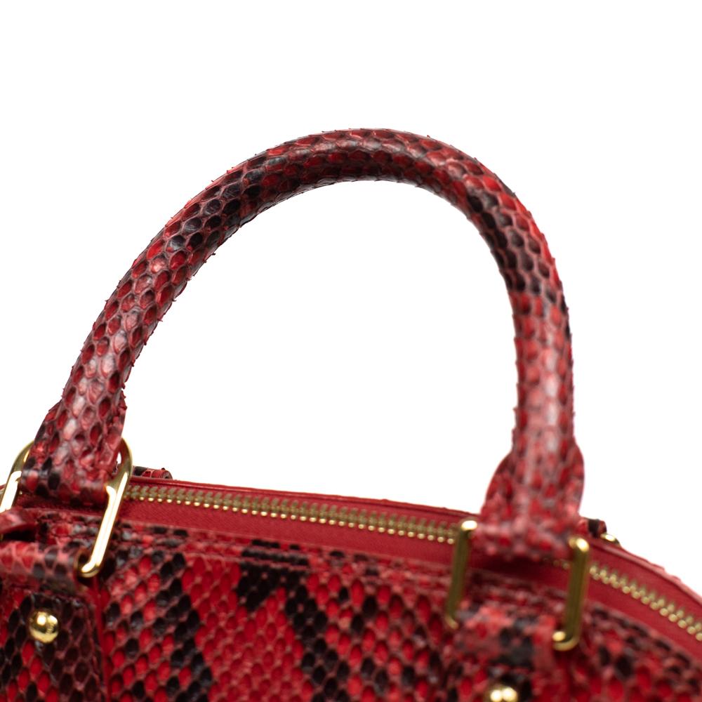 LOUIS VUITTON, Alma BB in red exotic leather For Sale 3
