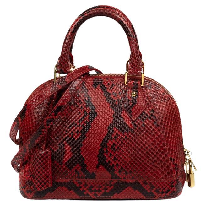 LOUIS VUITTON, Alma BB in red exotic leather For Sale