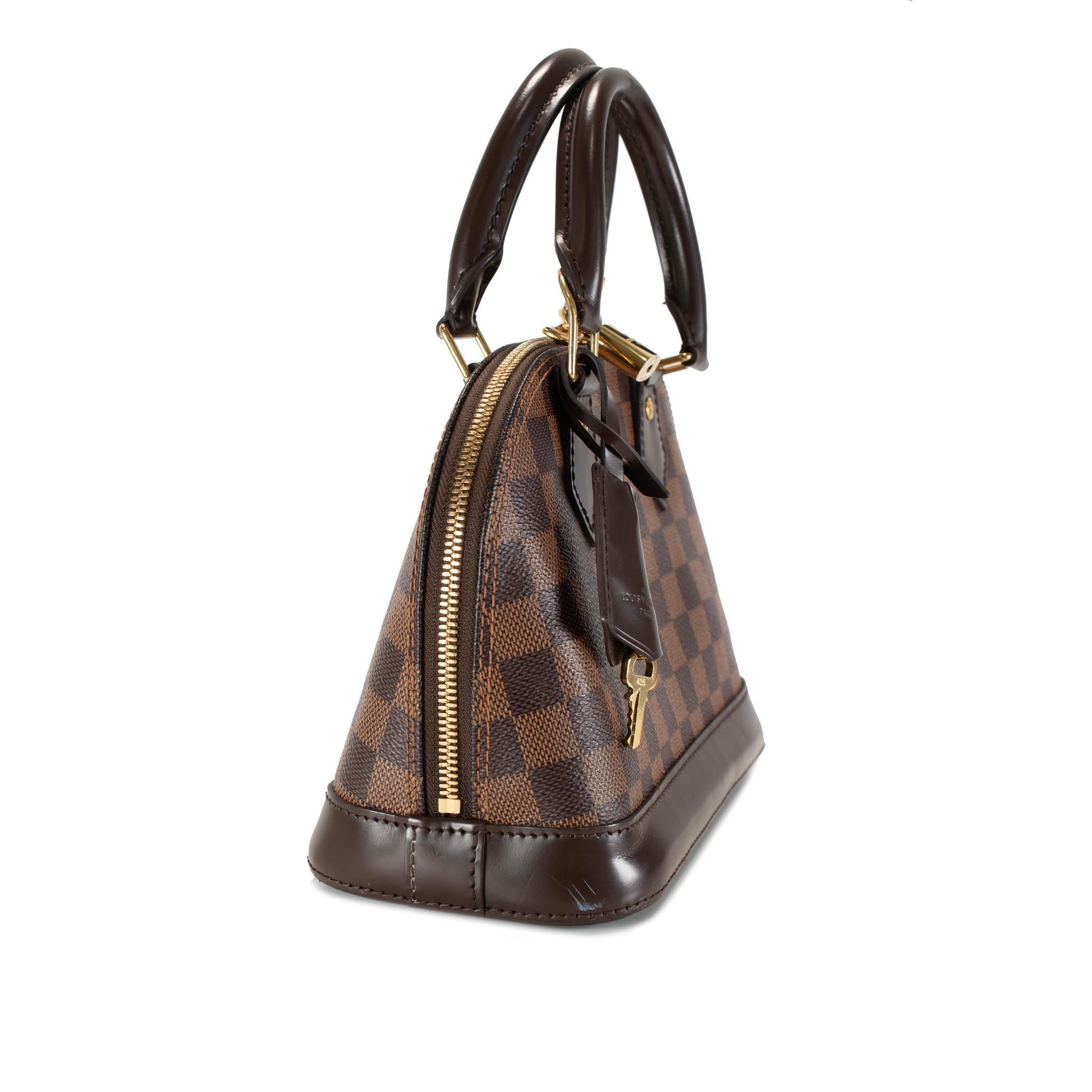 Nero Louis Vuitton Alma BB N40606 Borsa a tracolla in tela Damier Ebène