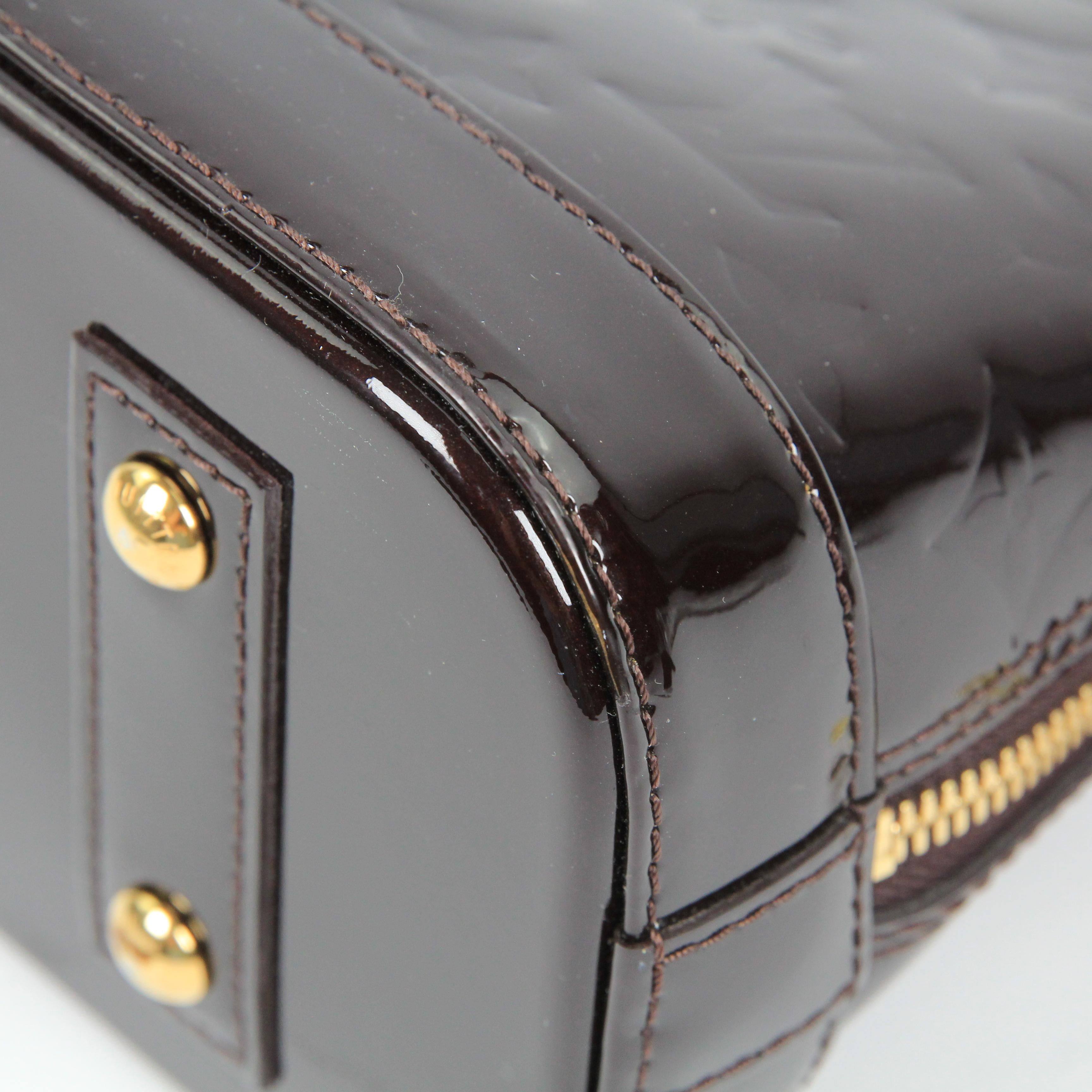 Louis Vuitton Alma BB patent leather handbag For Sale 10