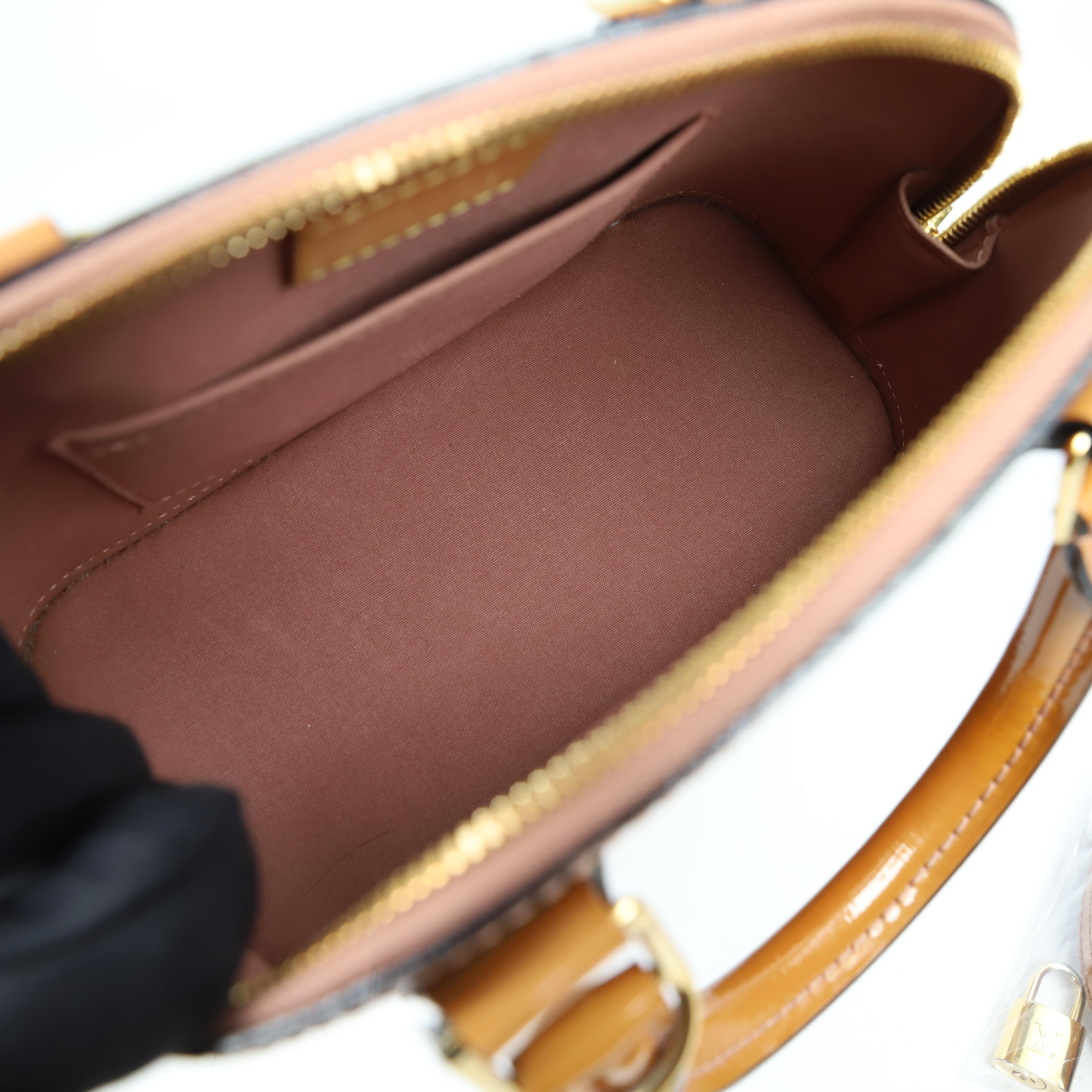 Louis Vuitton Alma BB patent leather handbag For Sale at 1stDibs