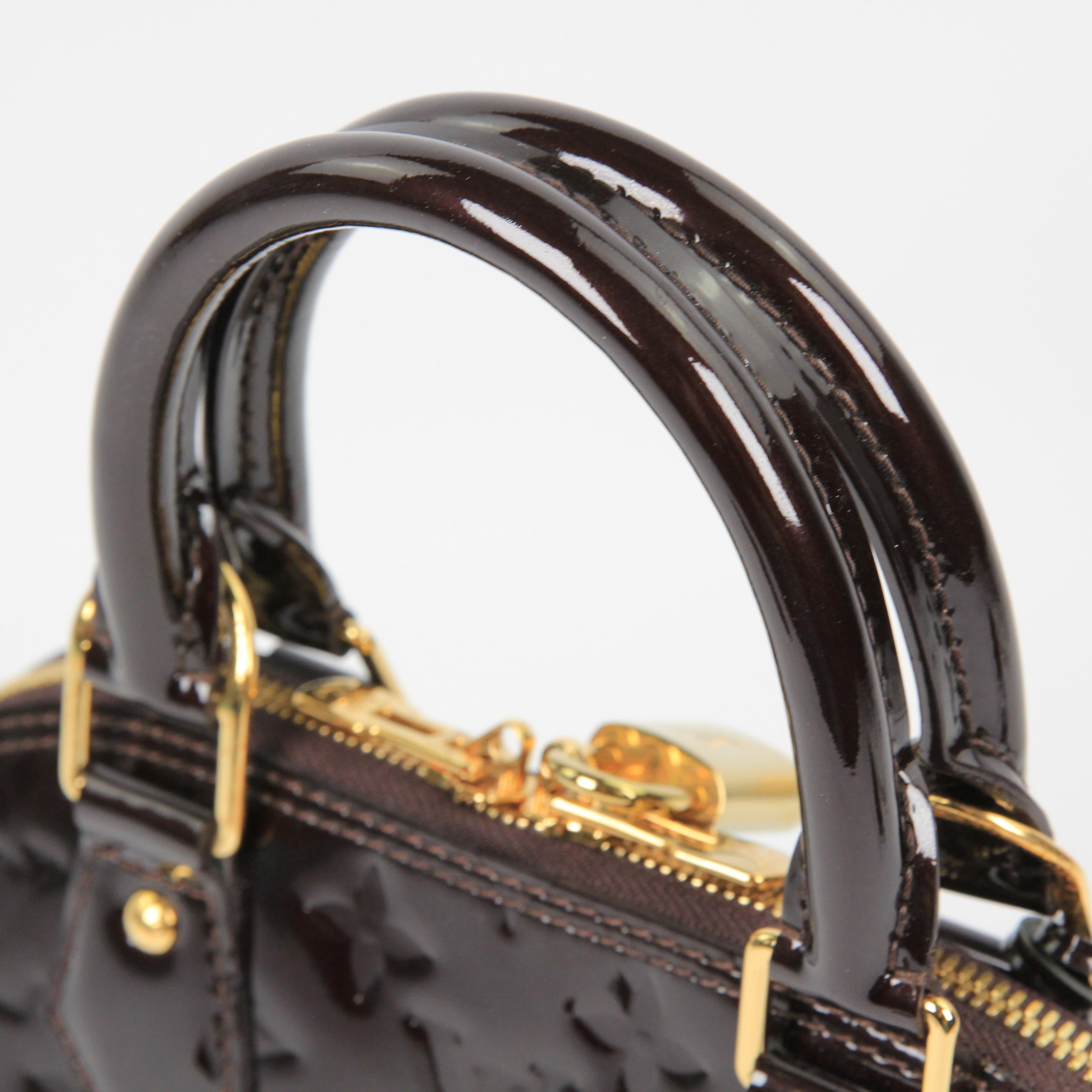 Louis Vuitton Alma BB patent leather handbag For Sale 3