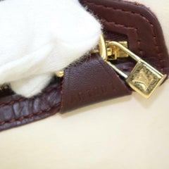 Sac à bandoulière Louis Vuitton Alma Bordeaux Mini Lin Haut 870016 en toile rouge