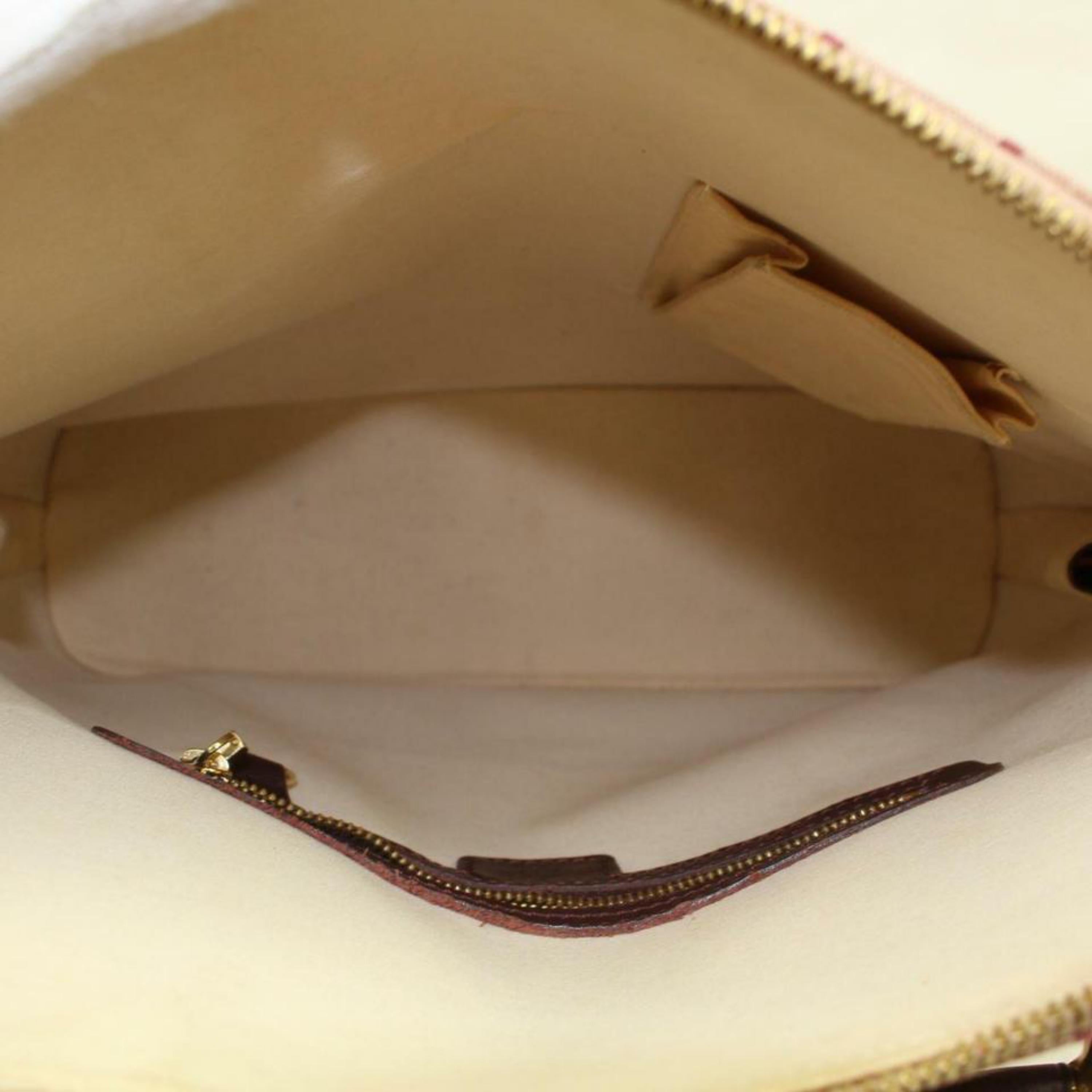 Brown Louis Vuitton Alma Bordeaux Mini Lin Haut 870016 Red Canvas Shoulder Bag For Sale