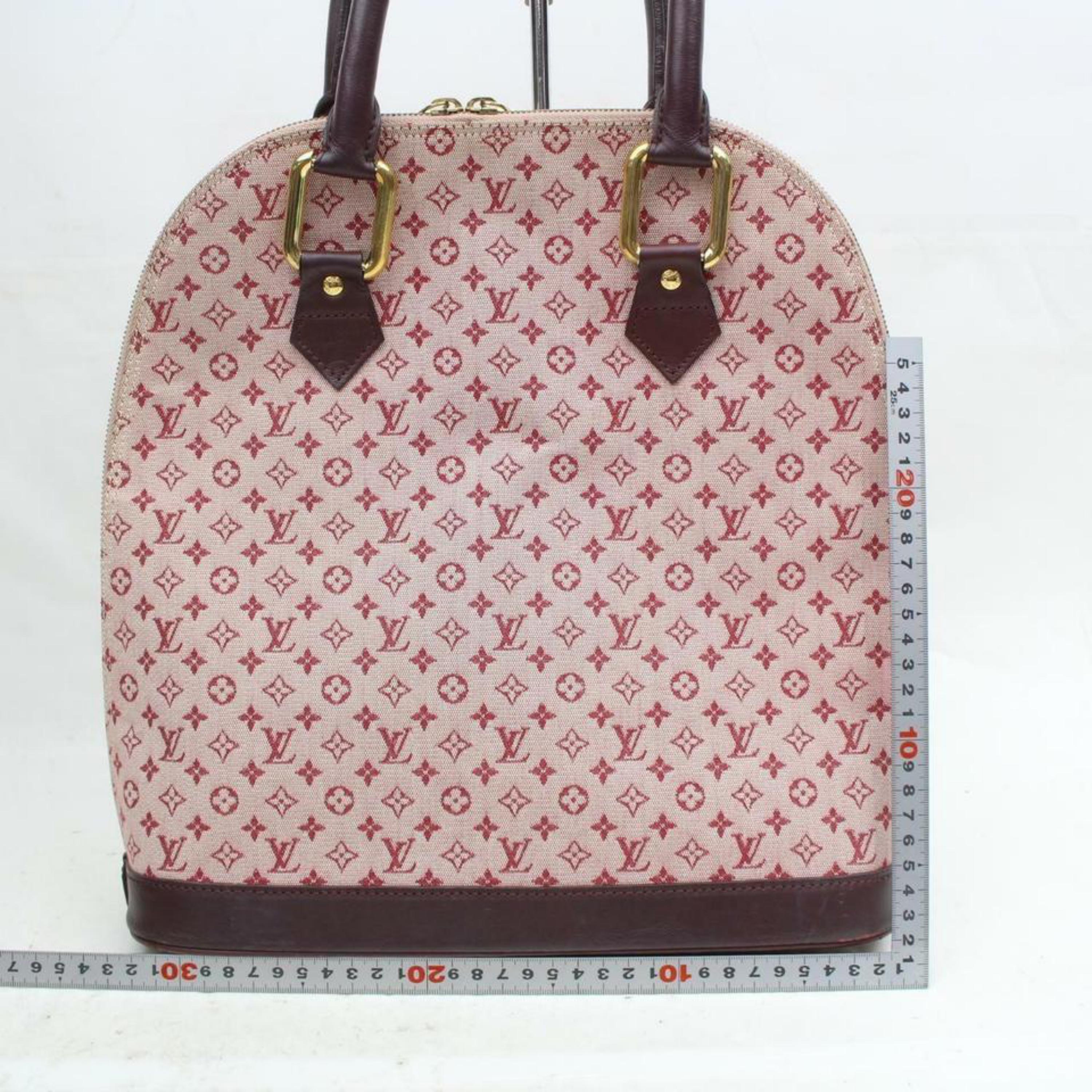 Louis Vuitton Alma Bordeaux Mini Lin Haut 870016 Red Canvas Shoulder Bag For Sale 1