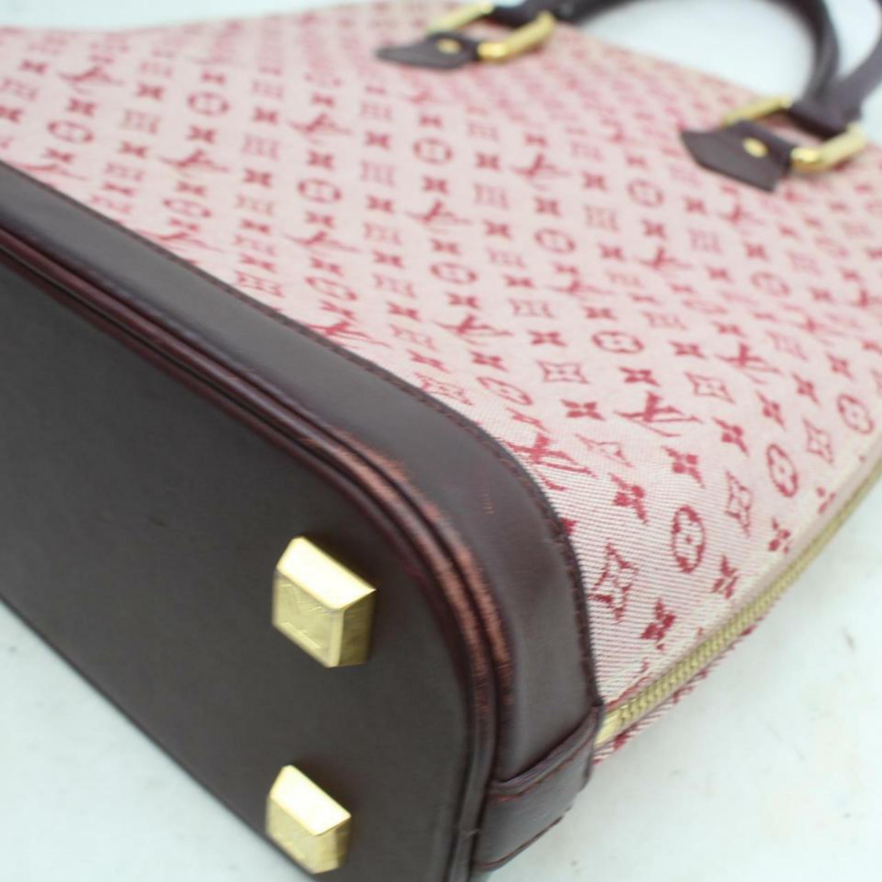 Louis Vuitton Alma Bordeaux Mini Lin Haut 870016 Red Canvas Shoulder Bag For Sale 4