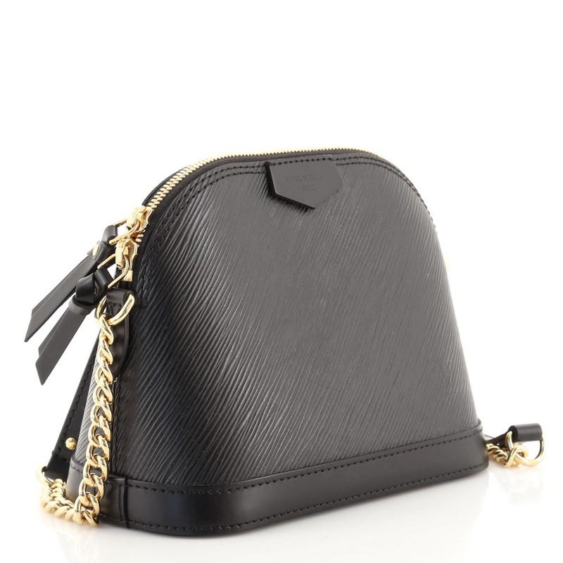 Black Louis Vuitton Alma Chain Handbag Epi Leather Mini