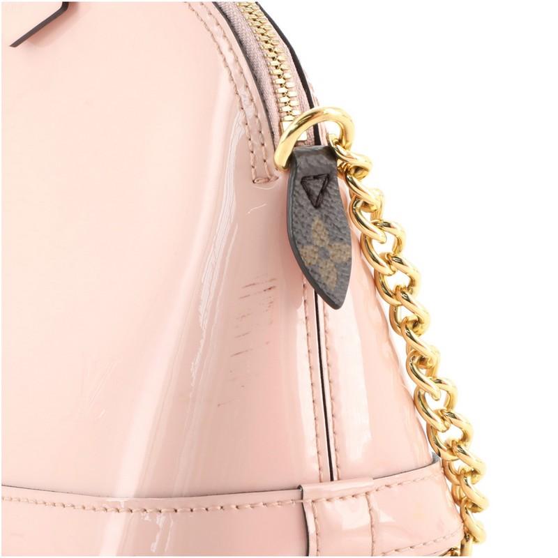 Louis Vuitton Alma Chain Handbag Vernis with Monogram Canvas Mini In Good Condition In NY, NY