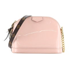 Louis Vuitton Alma Chain Handbag Vernis with Monogram Canvas Mini