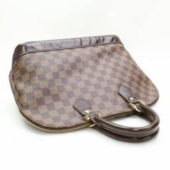 Louis Vuitton Alma Damier Ebene Pm 867545 Brown Coated Canvas Satchel