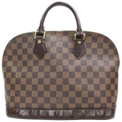Vintage Louis Vuitton Alma Damier Ebene Pm 867545 Brown Coated Canvas Satchel