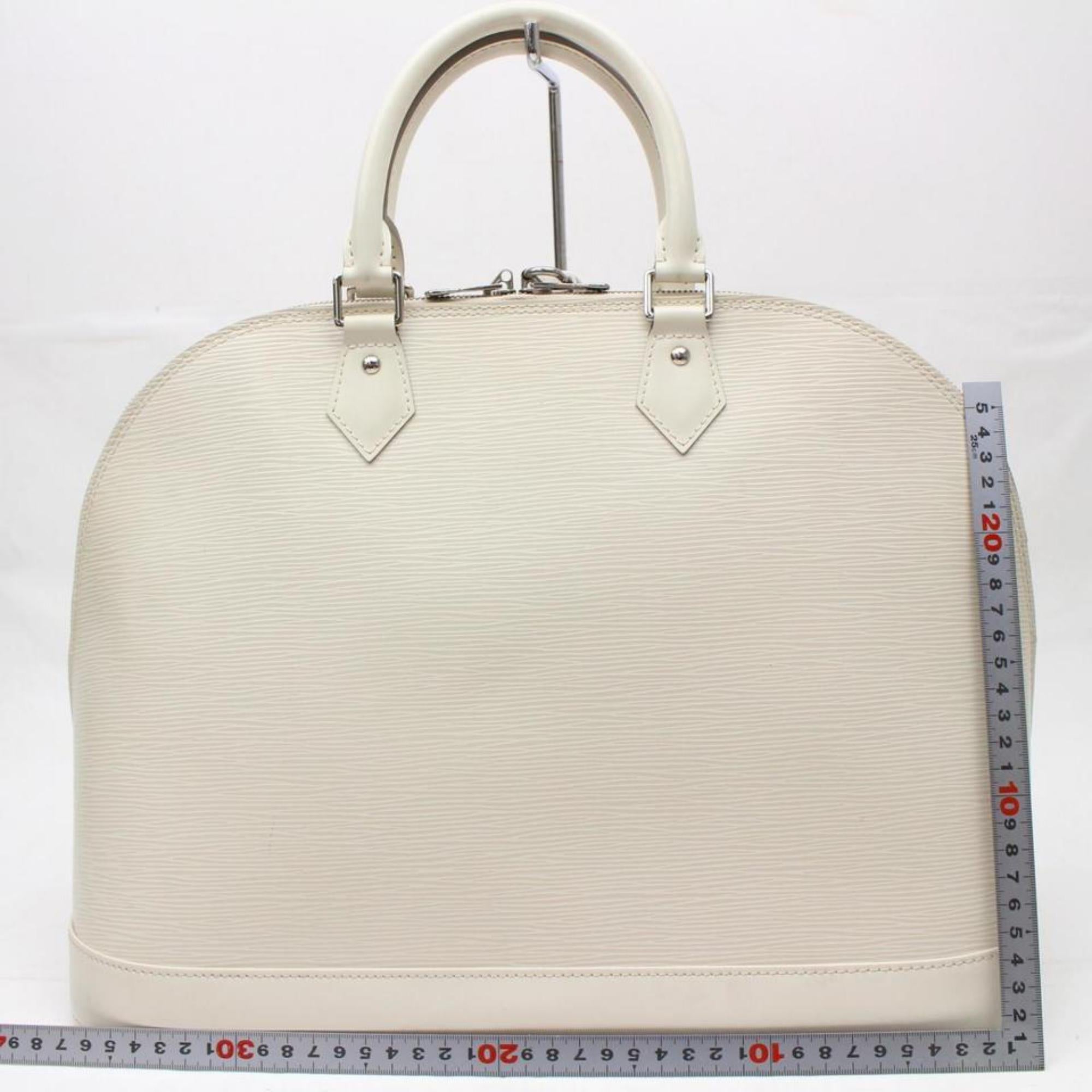 Louis Vuitton Alma Gm 866663 White Leather Satchel For Sale 1