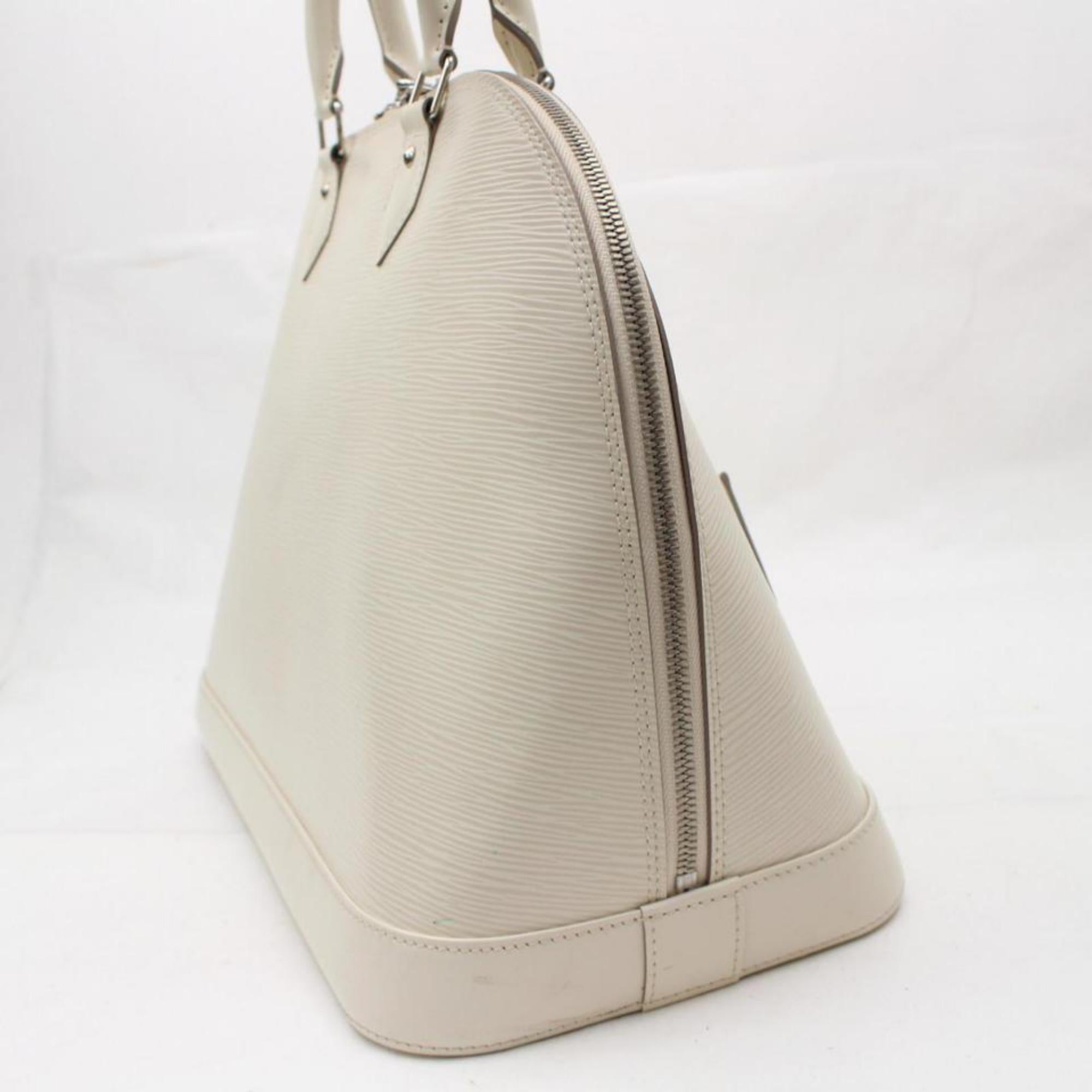 Louis Vuitton Alma Gm 866663 White Leather Satchel For Sale 3