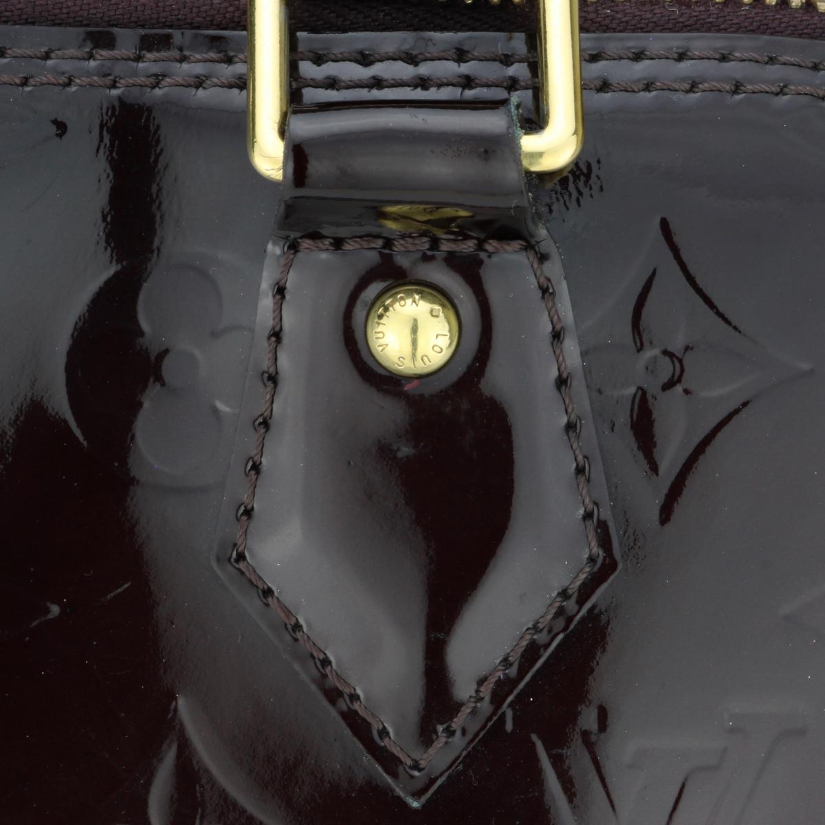 Louis Vuitton Alma GM Bag Amarante in Monogram Vernis Patent Leather GHW For Sale 7