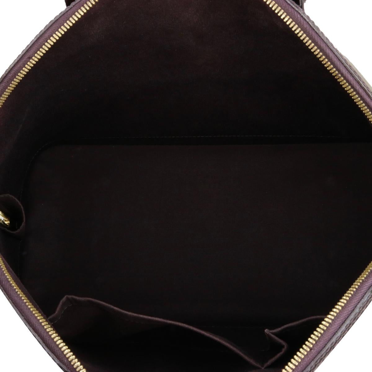 Louis Vuitton Alma GM Bag Amarante in Monogram Vernis Patent Leather GHW For Sale 9
