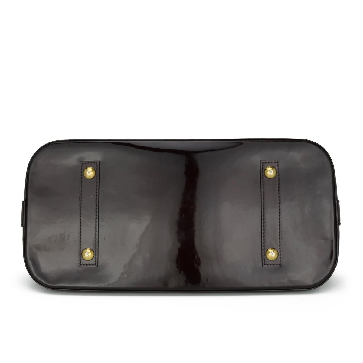 Louis Vuitton Alma GM Bag Amarante in Monogram Vernis Patent Leather GHW For Sale 1