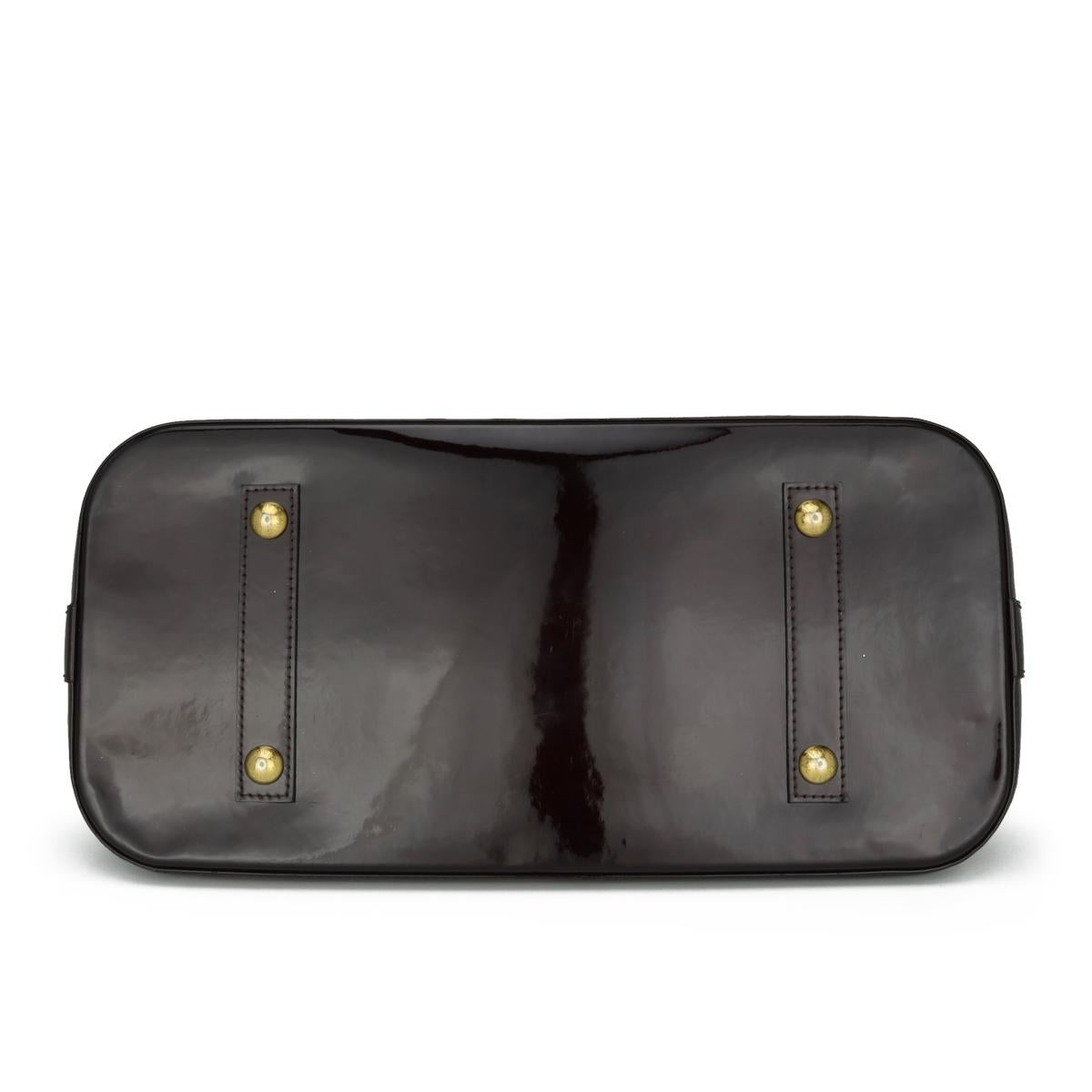 Women's or Men's Louis Vuitton Alma GM Bag Amarante in Monogram Vernis Patent Leather GHW