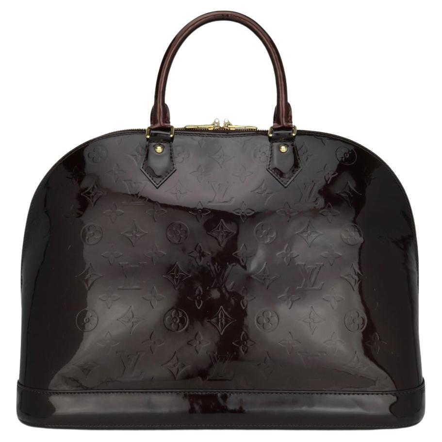Louis Vuitton Alma GM Bag Amarante in Monogram Vernis Patent Leather GHW For Sale