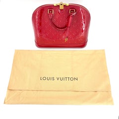 Louis Vuitton Alma GM Rose Red Indien Vernis Monogram Bag