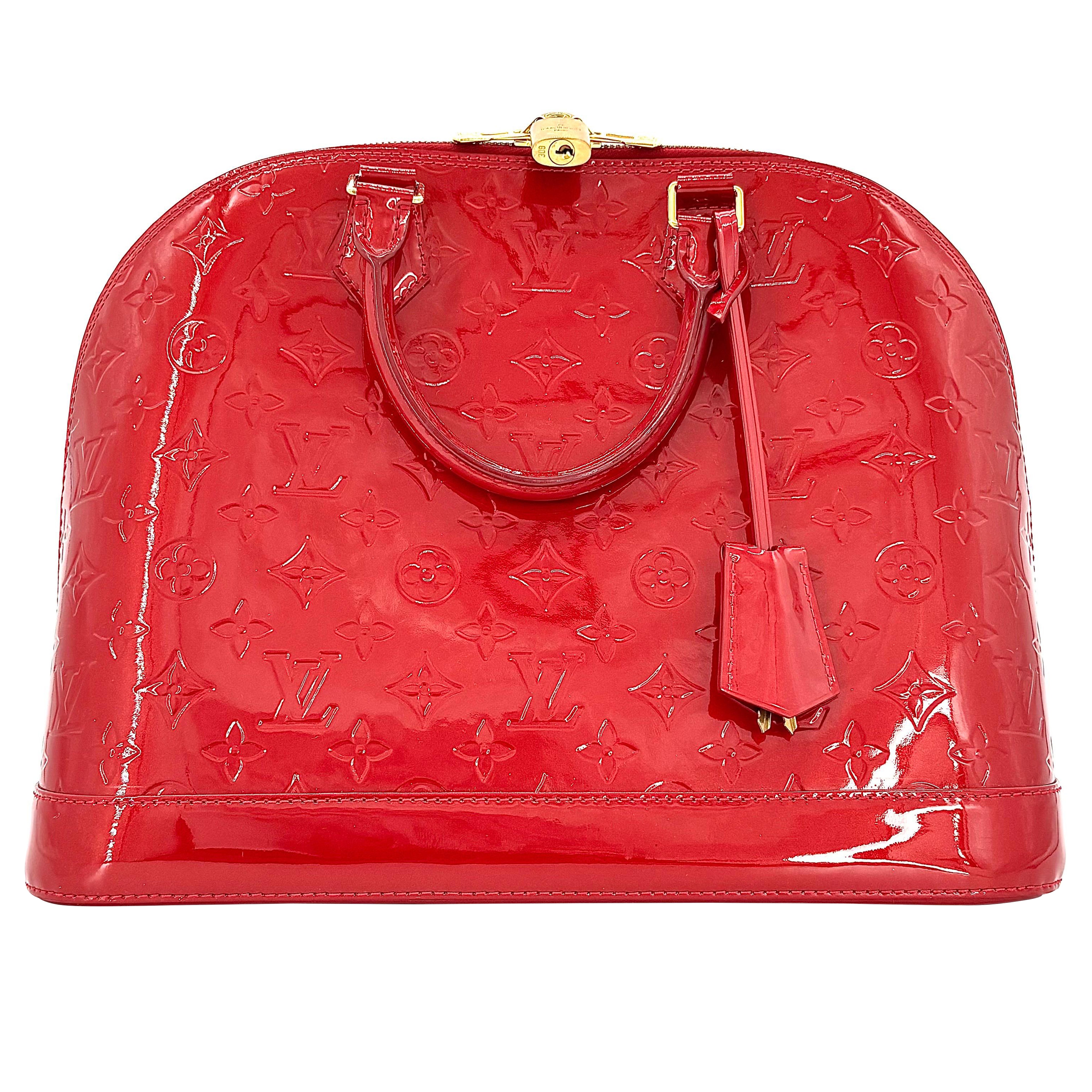 Louis Vuitton Alma GM Rosa Rosso Indien Vernis Borsa Monogram