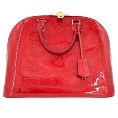 Louis Vuitton Alma GM Rose Red Indien Vernis Monogram Bag