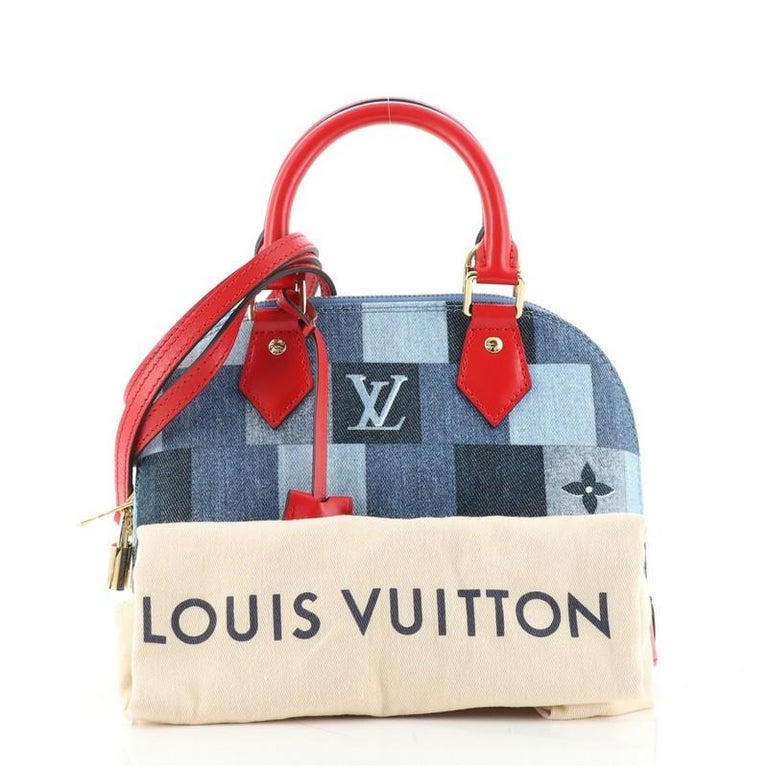 Louis Vuitton Alma Handbag Damier and Monogram Patchwork Denim BB at  1stDibs  louis vuitton denim bag red handles, louis vuitton denim  patchwork, louis vuitton alma bb blue