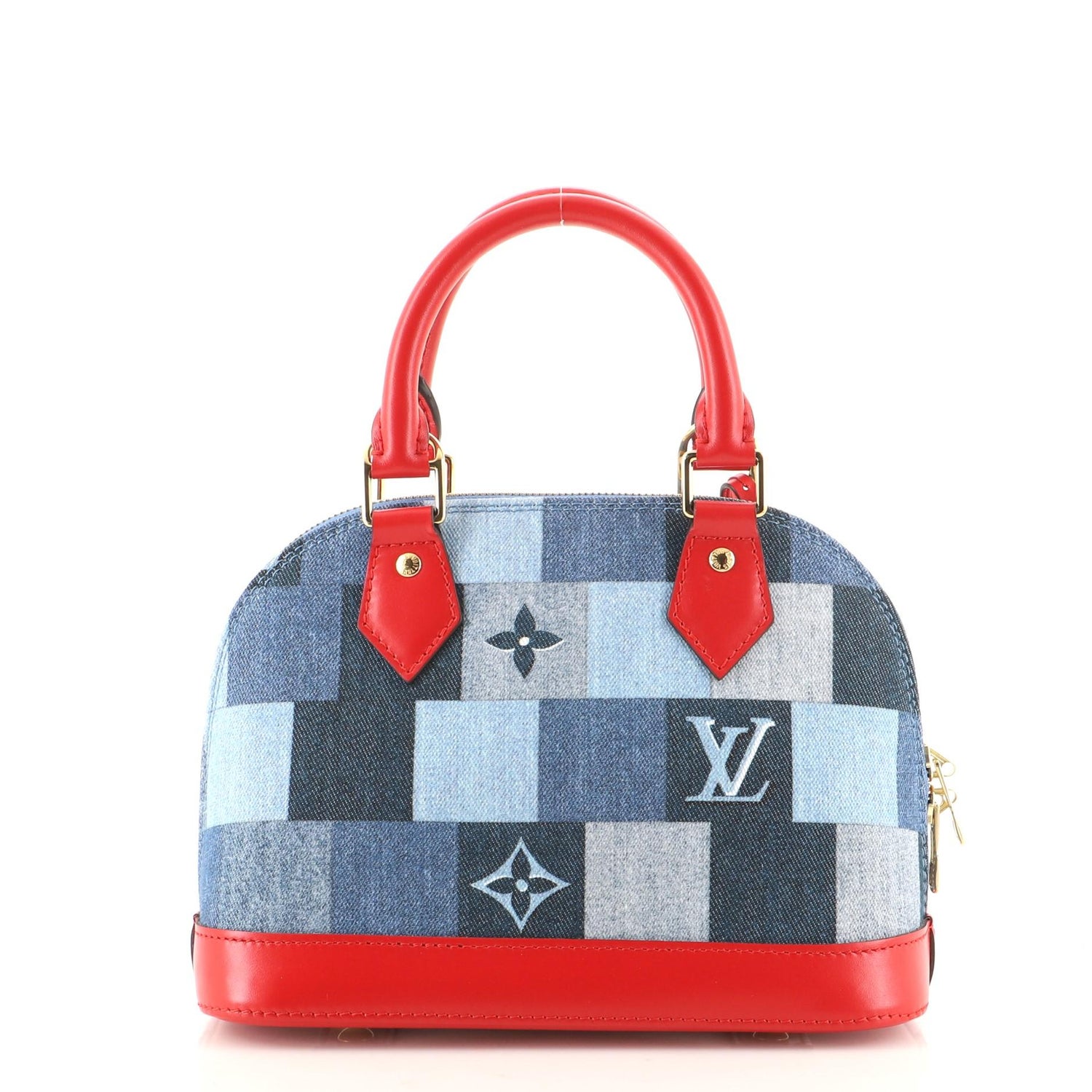 Louis Vuitton - Sac à main Alma, patchwork en jean et monogramme BB à  damier - En vente sur 1stDibs