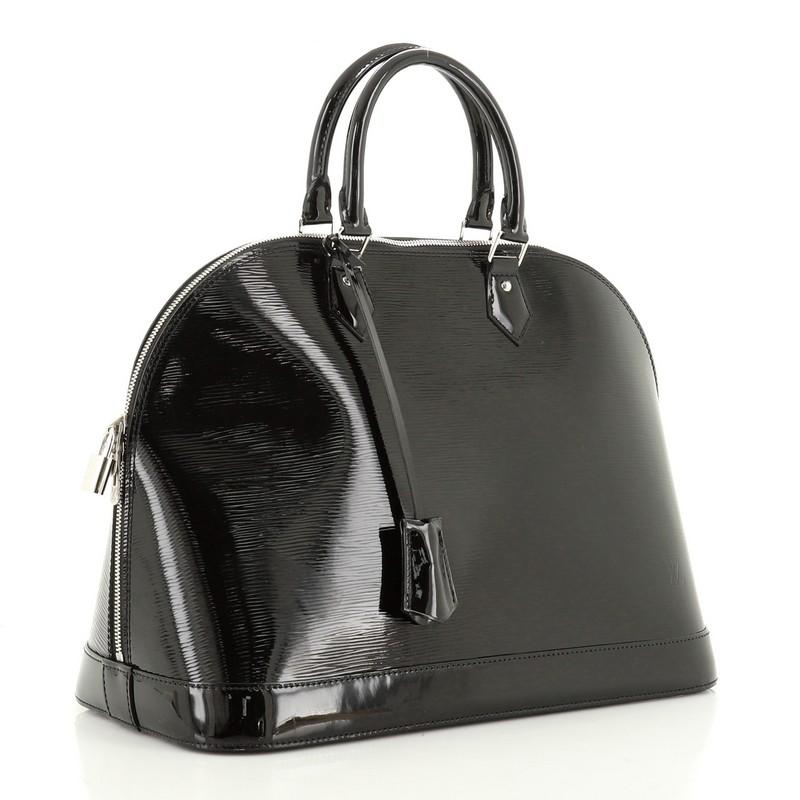 Black Louis Vuitton Alma Handbag Electric Epi Leather MM