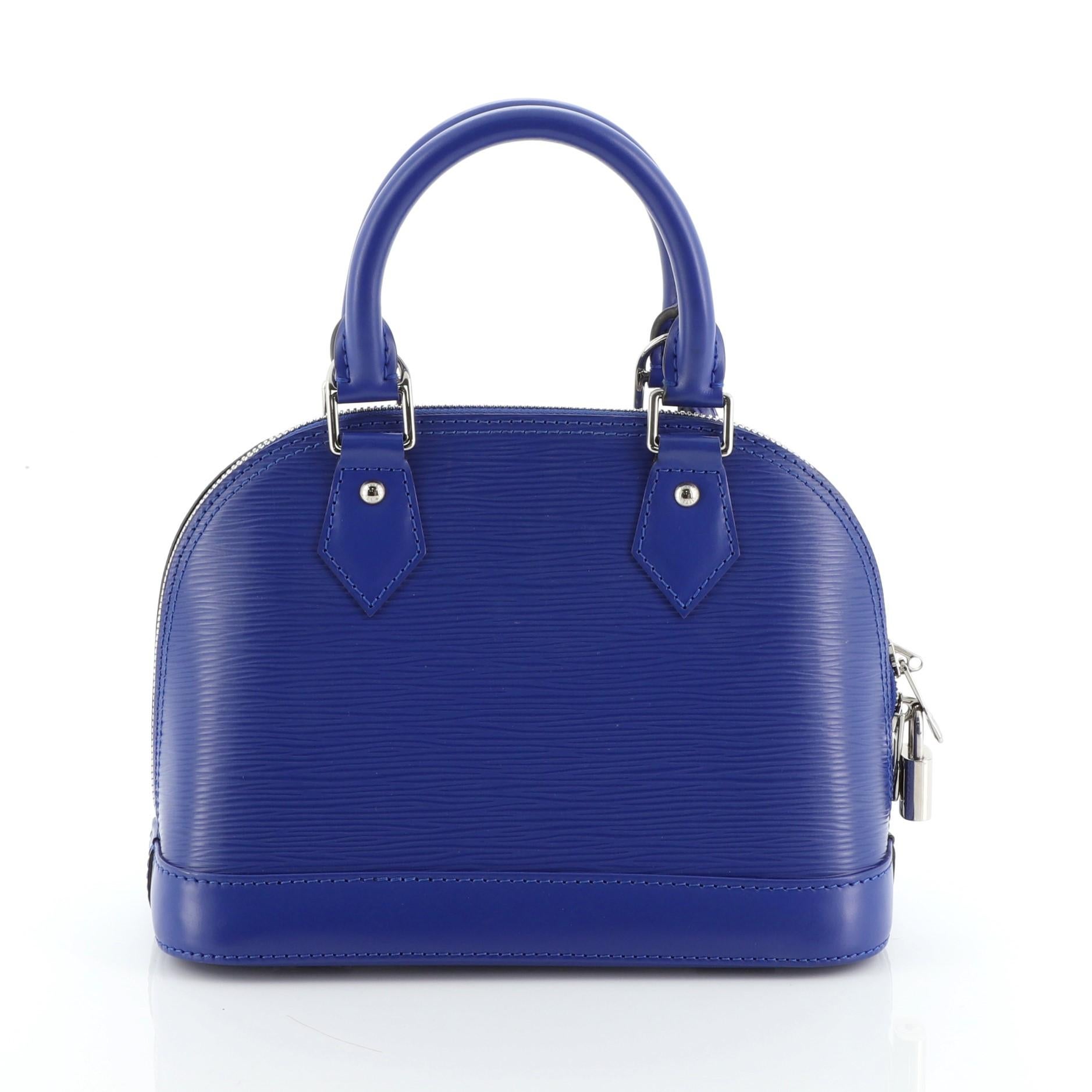 Purple Louis Vuitton Alma Handbag Epi Leather BB 