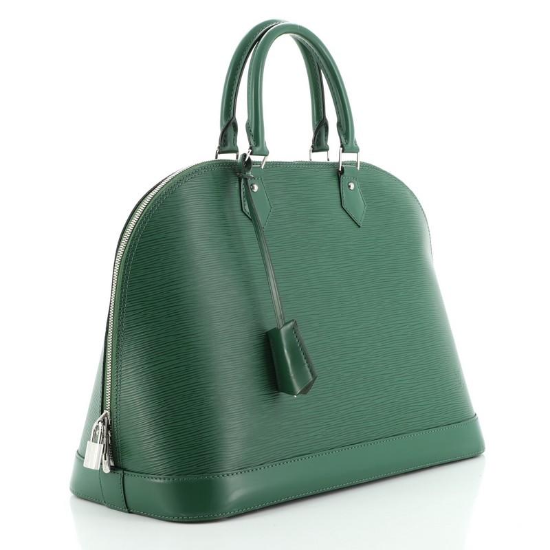 Blue Louis Vuitton Alma Handbag Epi Leather GM
