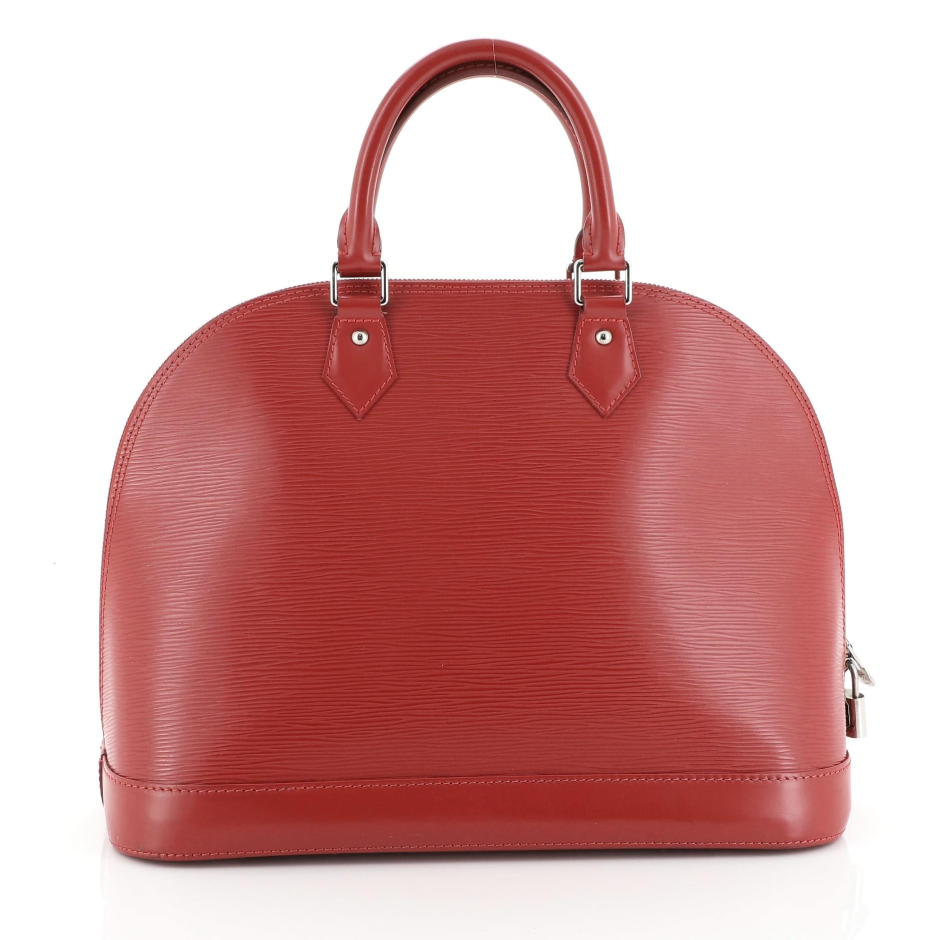 Brown Louis Vuitton Alma Handbag Epi Leather MM