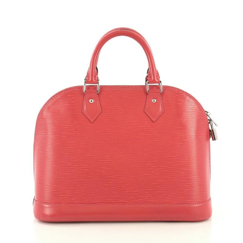 Red Louis Vuitton Alma Handbag Epi Leather PM