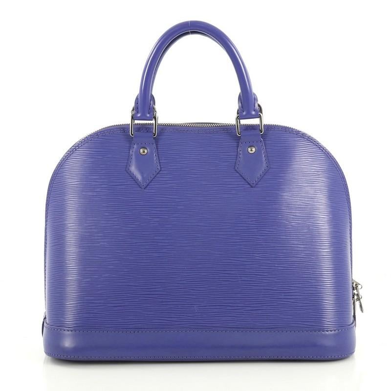 Purple Louis Vuitton Alma Handbag Epi Leather PM