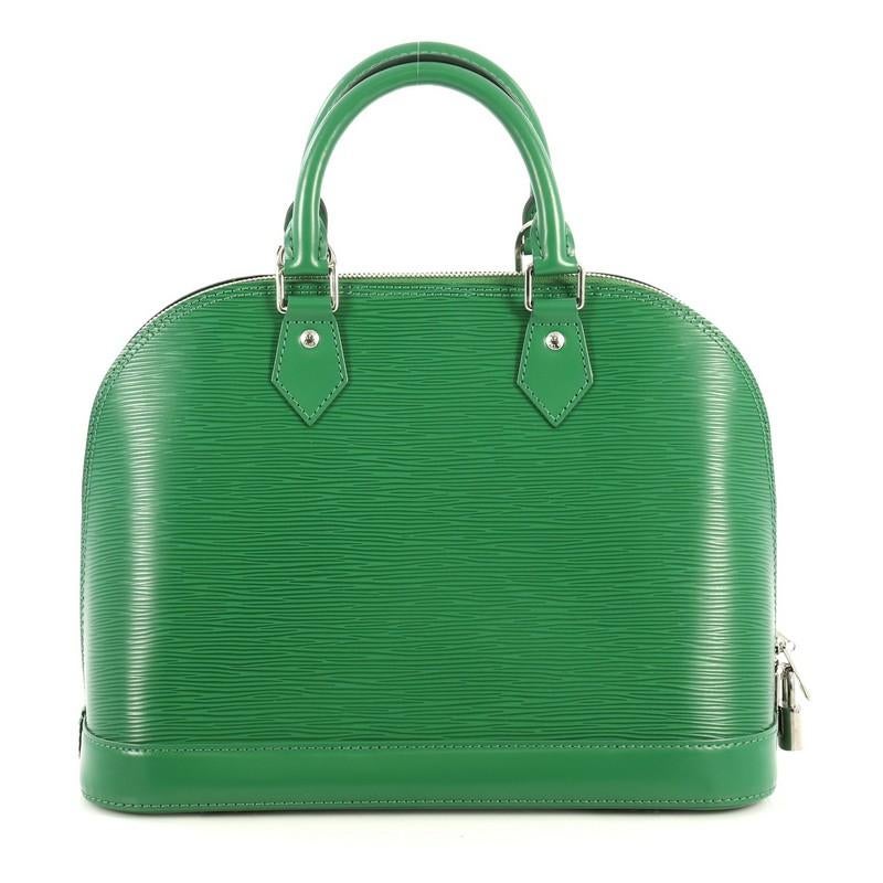 Green Louis Vuitton Alma Handbag Epi Leather PM