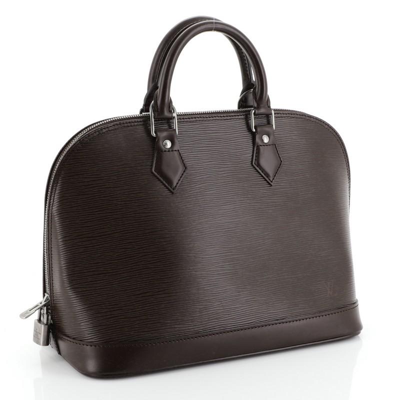 Black Louis Vuitton Vintage Alma Handbag Epi Leather PM