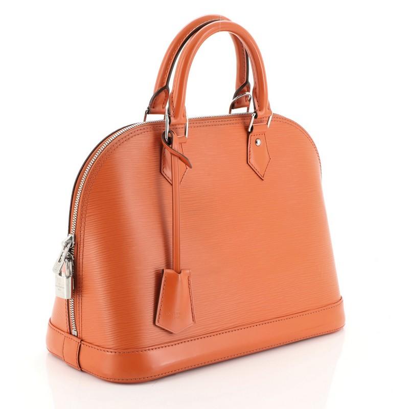 Orange Louis Vuitton Alma Handbag Epi Leather PM