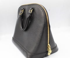 Louis Vuitton Alma handbag in black épi leather